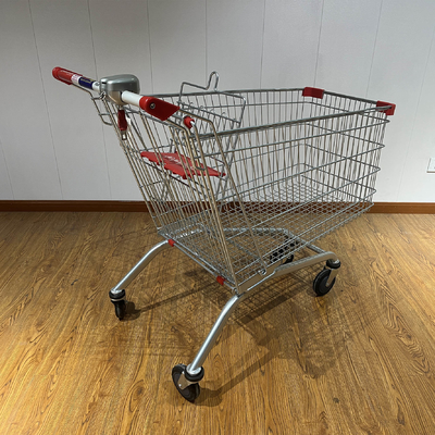 180L General store Galvanized European Market Supermarket Shopping Trolley