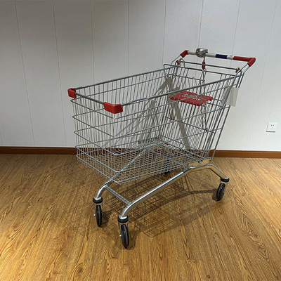180L General store Galvanized European Market Supermarket Shopping Trolley