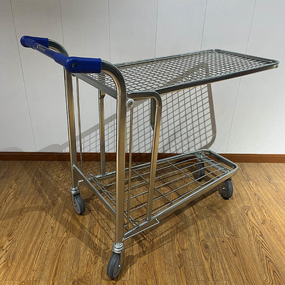 Transport Housekeeping Trolleys Tally Of Cargo Lightweight Folding Heavy Duty Warehouse Trolley With Five-inch Pu Wheels