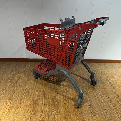 130L China All Plastic Push Trolley Plastic Shopping Carts