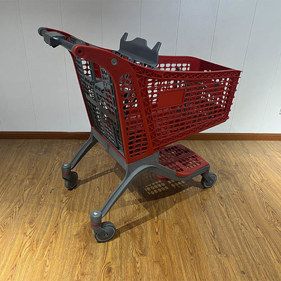130L China All Plastic Push Trolley Plastic Shopping Carts