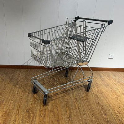 125L Australian supermarket shopping cart with grey plastic parts chain store shopping cart CE