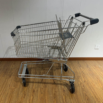 125L Australian supermarket shopping cart with grey plastic parts chain store shopping cart CE