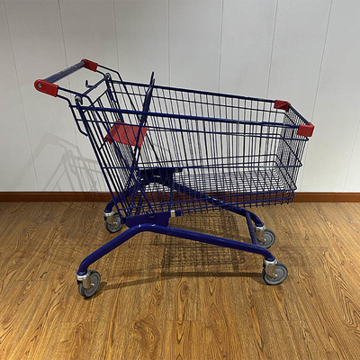 180L General store Elevator Wheel Steel Shopping Cart with CE Certificate and High Loading Capacity