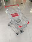 China 60L Grocery Store Cart , Wire Shopping Trolley With 4 Swivel 4 Inch PU Wheels company