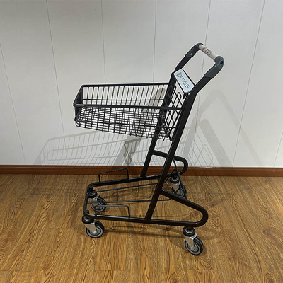comprar Double Layer Basket Cart Light Supermarket Metal Cart with 4-inch pu wheels online manufacture