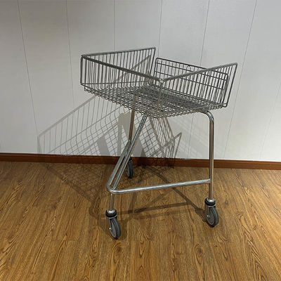 Buy Shallow Shopping Trolley For Disabled  With Escalator Wheels Push Along Steel Shopping Cart online manufacture