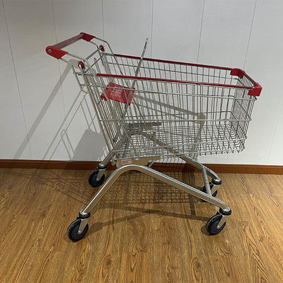 خرید 125L European Style Metal Supermarket Shopping Carts Trolley with Custom Logo Printing تولید آنلاین