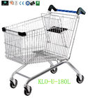 China Portable Metal Chrome Plated Disabled Shopping Trolley For Hypermarket 180 Litre company