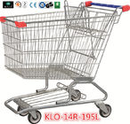 China 195L American Zinc Plated Wheeled Grocery Shopping Trolley with Anti UV Handle Cap company