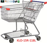 China 180L Advertisement Metal Grocery Store Shopping Cart With Wheels 1080x640x1075mm company