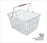 China 28 Liter Storage Supermarket Metal Shopping Basket With Two Red Plastic Handle company