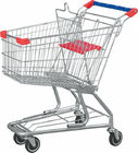 China Low Carbon Steel American Grocery Shopping Trolley With Base Grid / Bottom Tray company