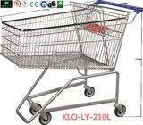 China Flat Basket Wire Mesh Metal Shopping Carts With PVC , PU , TPR Wheels company
