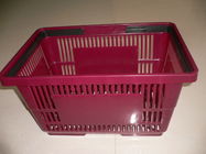 China Stackable Large Grocery Plastic Shopping Basket With Double Handles company