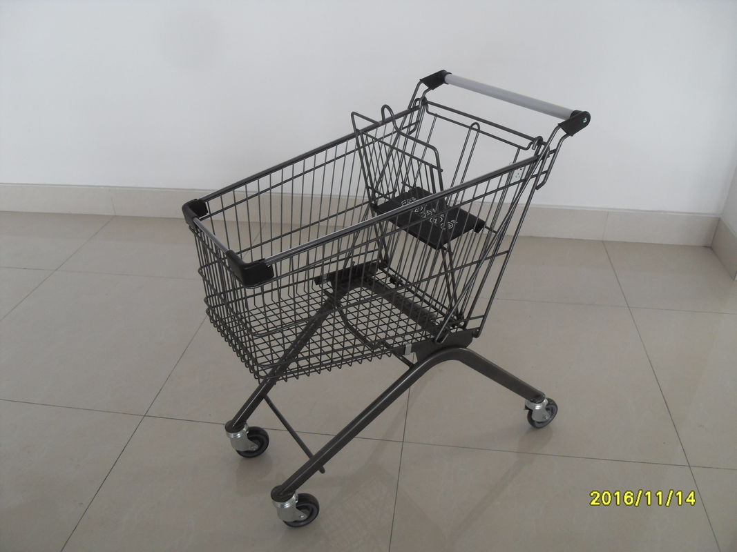 90L Supermarket Shopping Carts , Retail Shopping Cart Anti Theft