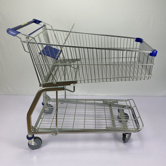 Galvanized Supermarket Trolleys Travellator Wheel Metal Shopping Trolley