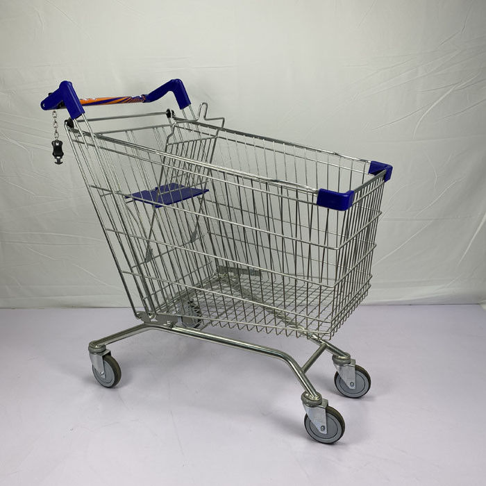 Octagonal Foot Steel Metal Shopping Trolley Cart Customized European Style