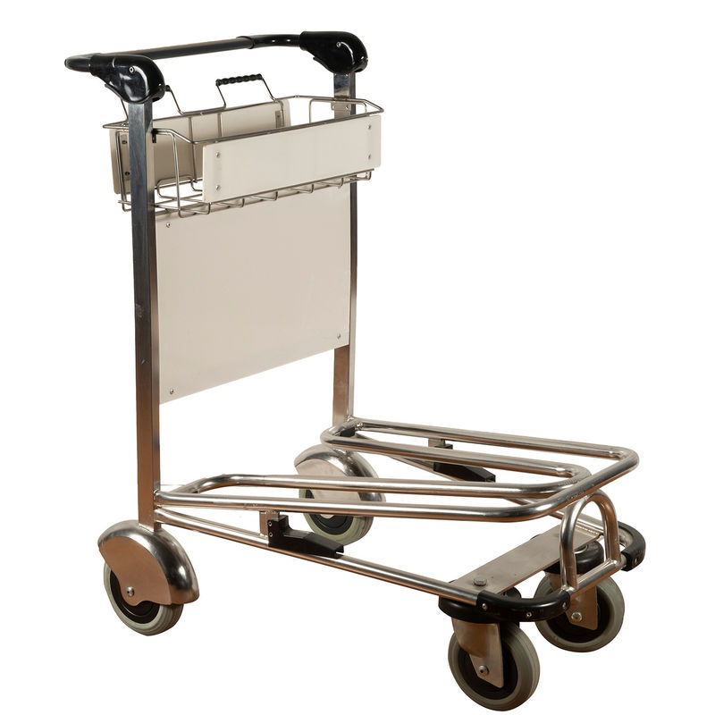 CE Stainless Steel Airport Luggage Trolley With Handbreak Airport Passenger Trolley