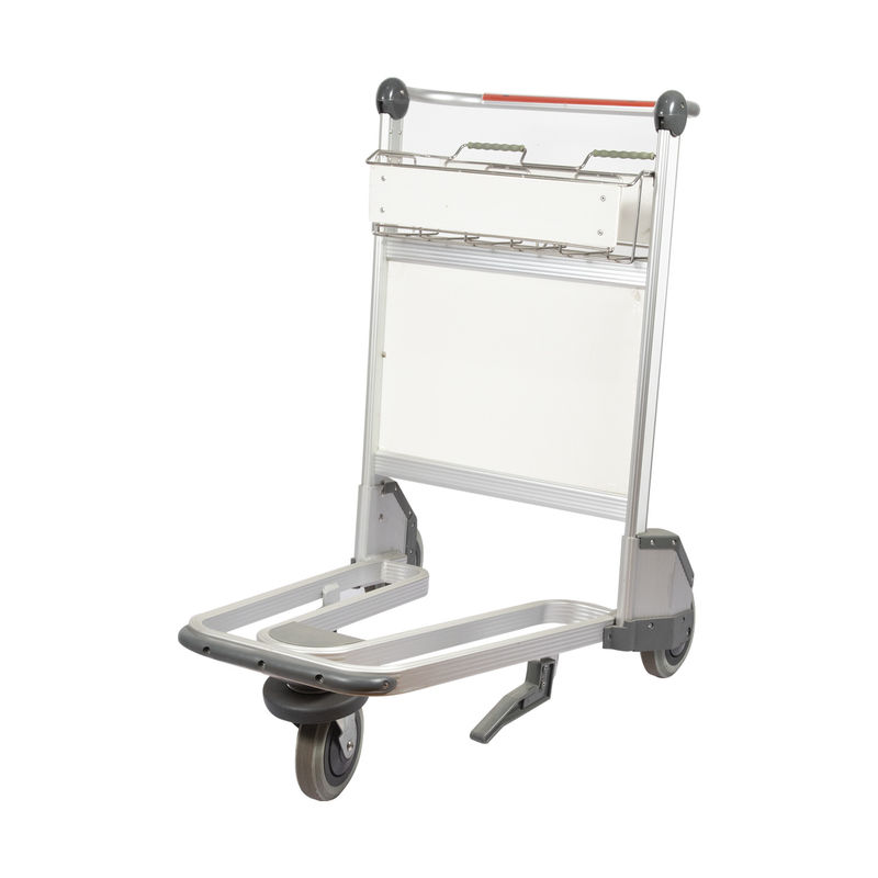 Aluminum Airport Luggage Trolley Handcarts In Duty Free Shop With Handbrake