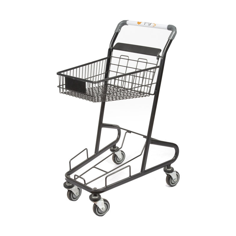 Double Layer Shopping Basket Trolley 45L Basket Supermarket Metal Grocery Cart