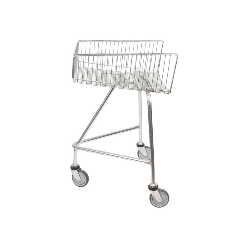 Disabled Trolley Shallow Shopping Trolley With Escalator Wheels Push Along Galvanized
