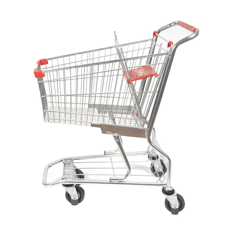 Metal Galvanized Supermarket Steel Shopping Cart Americana Shopping Carts 60L