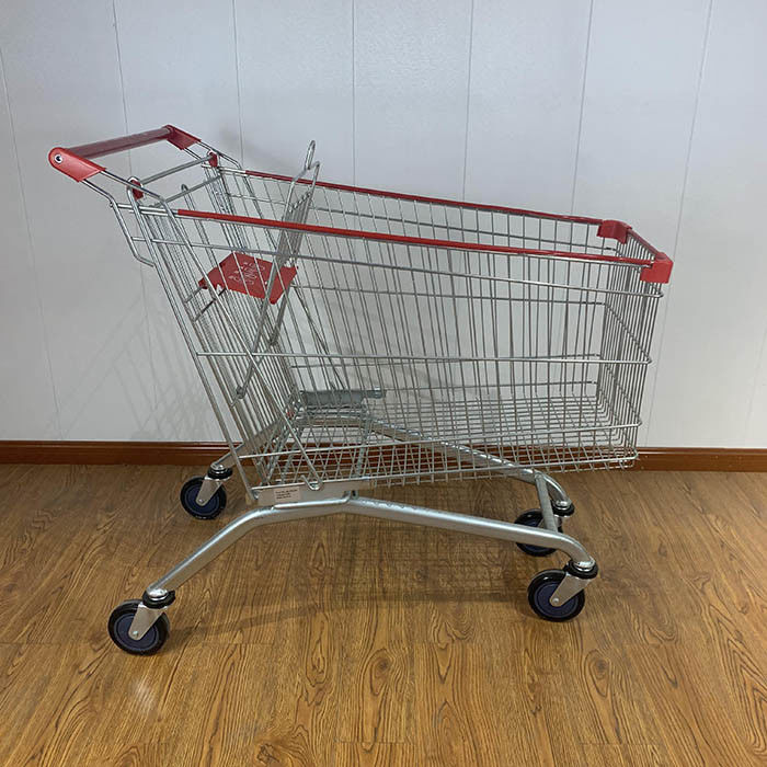 210L Variety Store CE Certificate Elevator Wheel Steel Shopping Cart