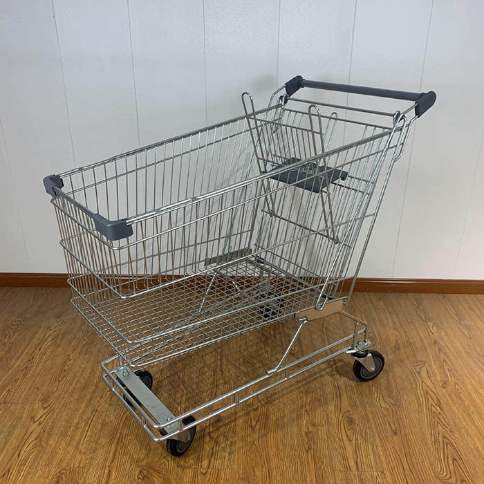 240L Australian Style General Purpose Supermarket Trolley With Grey Plastic Parts