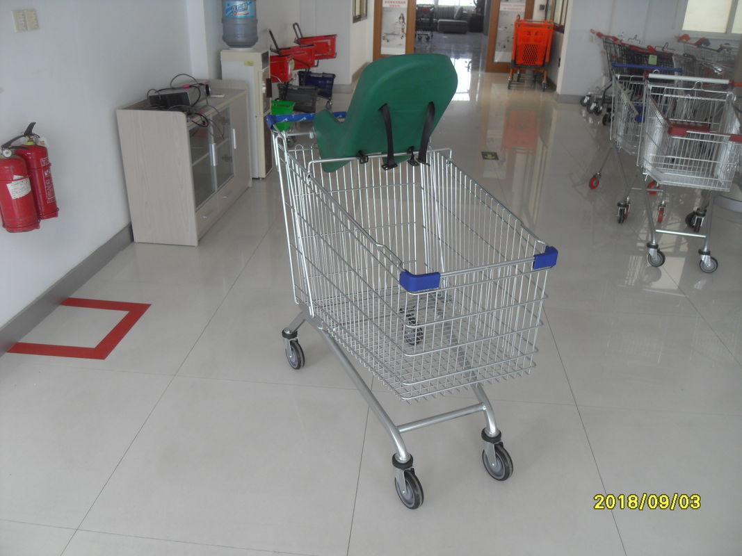 Baby Capsule Anti Theft Supermarket Shopping Carts 210L With Clear