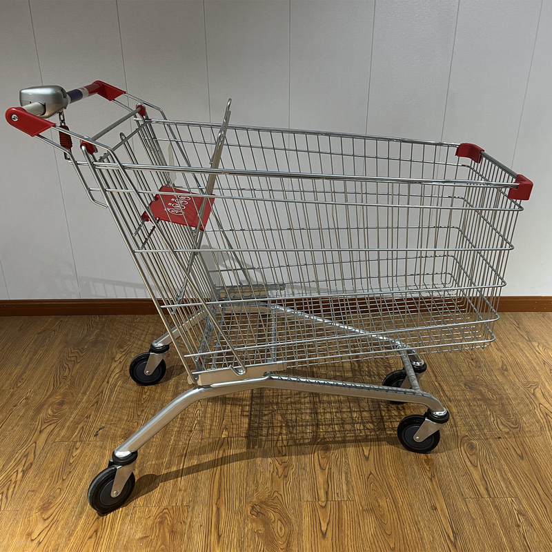 180L General store Galvanized European Market Supermarket Shopping Trolley