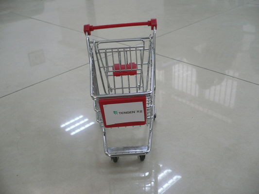 China Mini shopping cart trolley with company sticker with plastic advertising board factory