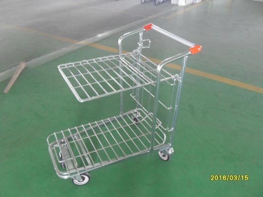 China Retail Store supermarket Warehouse Cargo Trolley with 5 inch swivel flat TPE casters factory