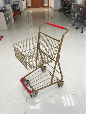 China 40L Folding Grocery Shopping Trolley , Singel Basket Supermarket Shopping Carts factory