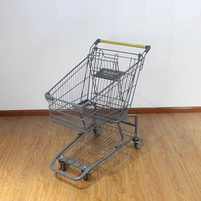 80L Galvanized Supermarket Trolleys Travellator Wheel Metal Shopping Trolley