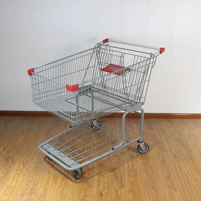 American Style Shopping Trolley 175L Customizable Large Supermarket Grocery Store Foldable Child Seat 