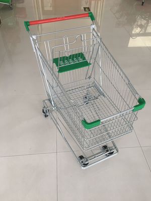 China Professional 125 Liter Wire Grocery Cart With Wire Mesh Base Grid , ROHS factory
