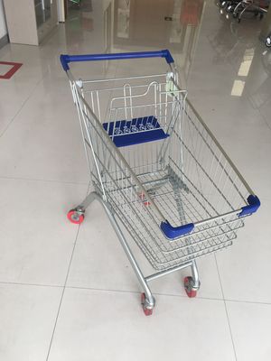China Steel Supermarket Grocery Shopping Cart With Zinc Plating Clear Powder Coating factory