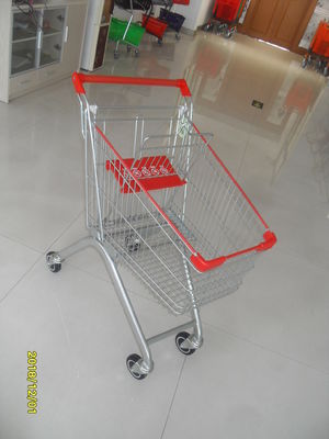 China Q195 Supermarket Push Cart 60L Capacity Small Shopping Trolley 750x461x935mm factory