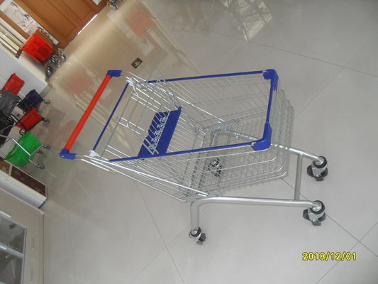 China Anti UV Plastic Parts Vegetable Shopping Trolley For Supermarket , Easy Push Hanle factory