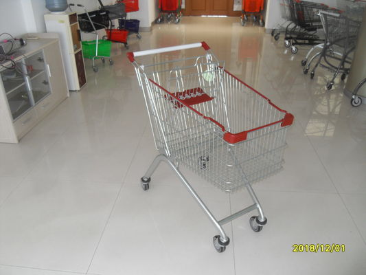China Large Capacity Supermarket Shopping Carts , Wire Shopping Carts With Wheels factory