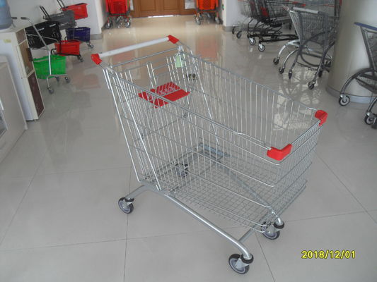 China Durable 240 L Large Grocery Shopping Cart , 4 Wheeld Wire Shopping Trolley factory