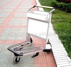 China Lightweight Stainless Steel Airport Luggage Trolley Zinc Plating With Transparent Powder Coating factory