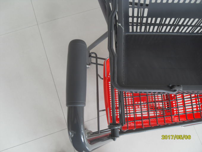Two Tier Flat Wheel Airport Shopping Basket Trolley 50L CE / GS / ROSH