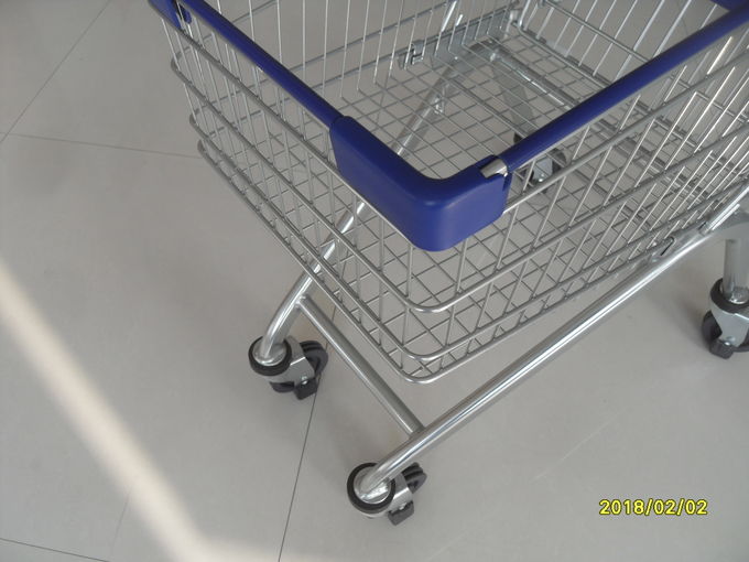 80l 4 wheels supermarket grocery shopping cart with front bumpers